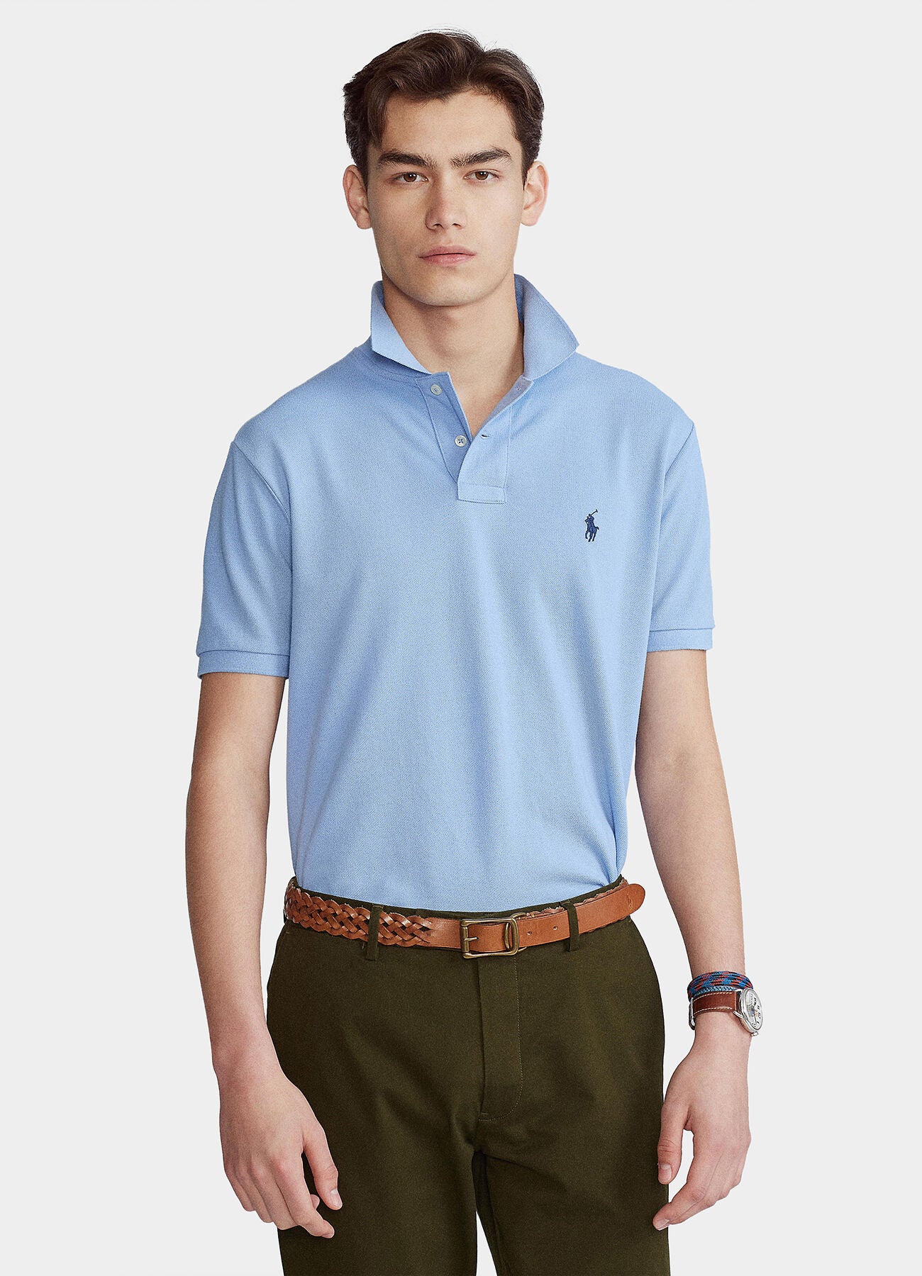 Polo Ralph Lauren Mens Mesh Polo Shirt Color Sky Blue Size XS