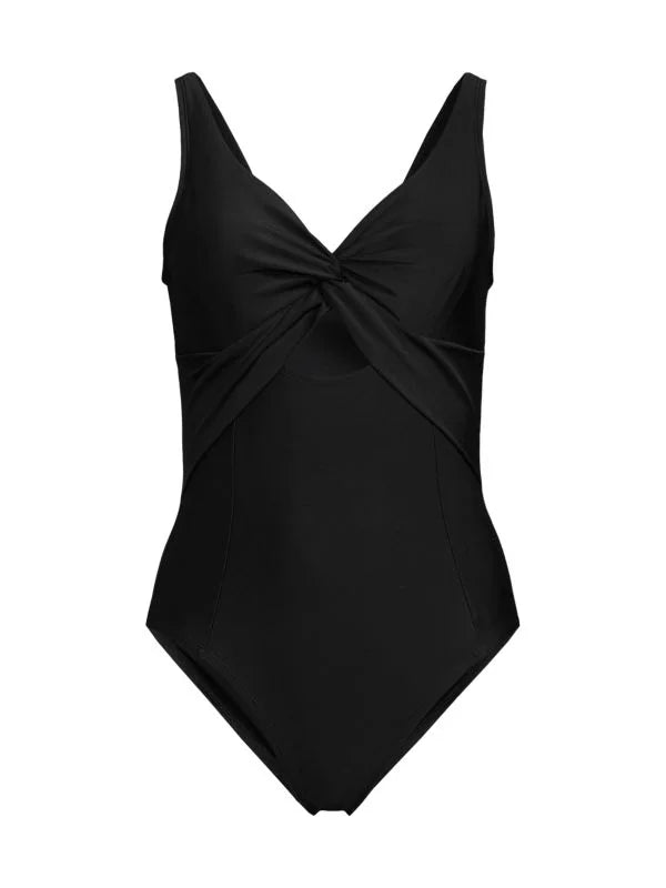 DKNY Peek-a-Boo Twist One-Piece Swimsuit  Color Lapis Size 8