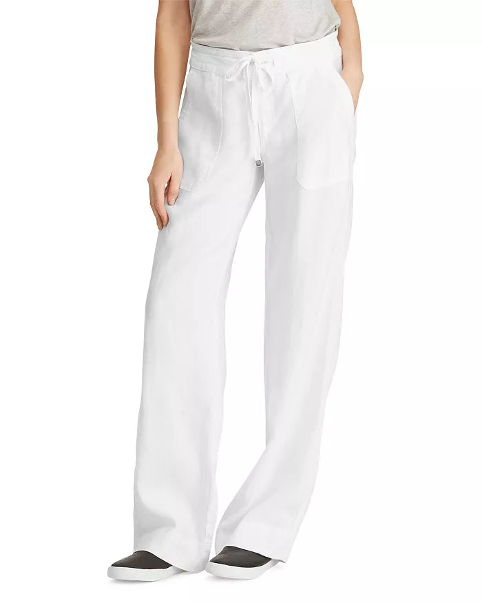 Lauren Ralph Lauren Women's Linen Wide-Leg Pants  Color White Size 18