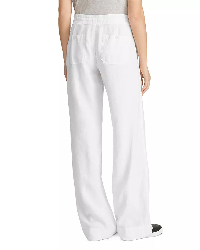 Lauren Ralph Lauren Women's Linen Wide-Leg Pants  Color White Size 18