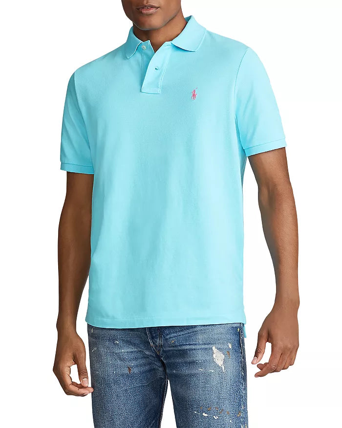 Polo Ralph Lauren Men's Custom Slim-Fit Mesh Polo Shirt  Color French Turquoise Size S