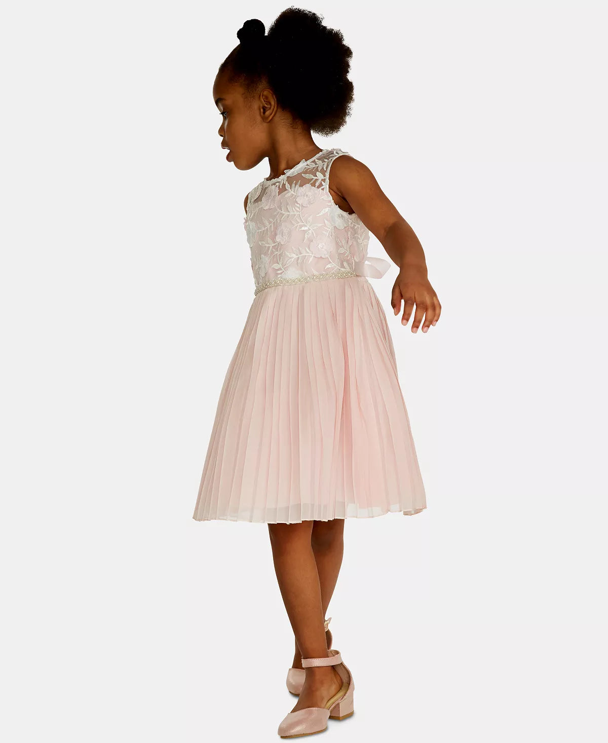 Rare Editions Toddler Girls Embroidered Pleated Dress  Color Pink Size 3T