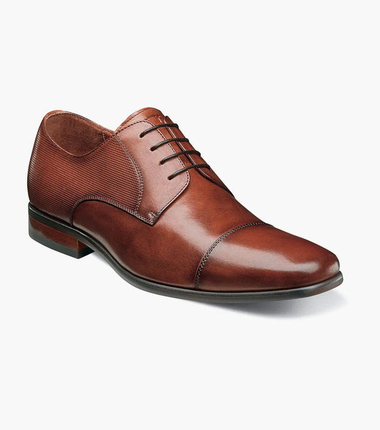 FLORSHEIM Men's Angelo Cap-Toe Oxfords  Color Cognac Size 9.5D