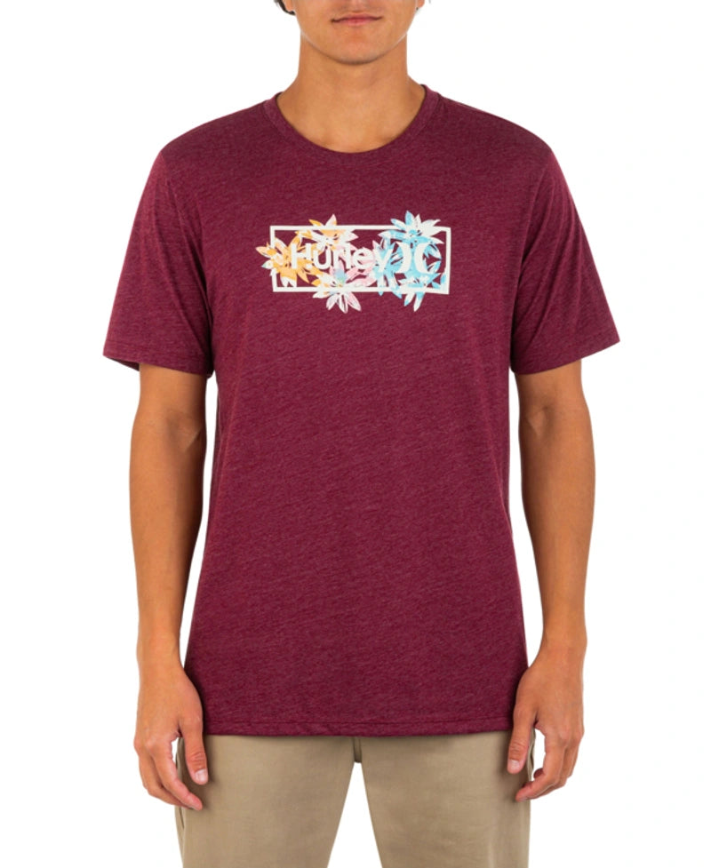 Hurley Men's Everyday Pacific Locked Lotus T-shirt  Color Dark Beetroot Size S