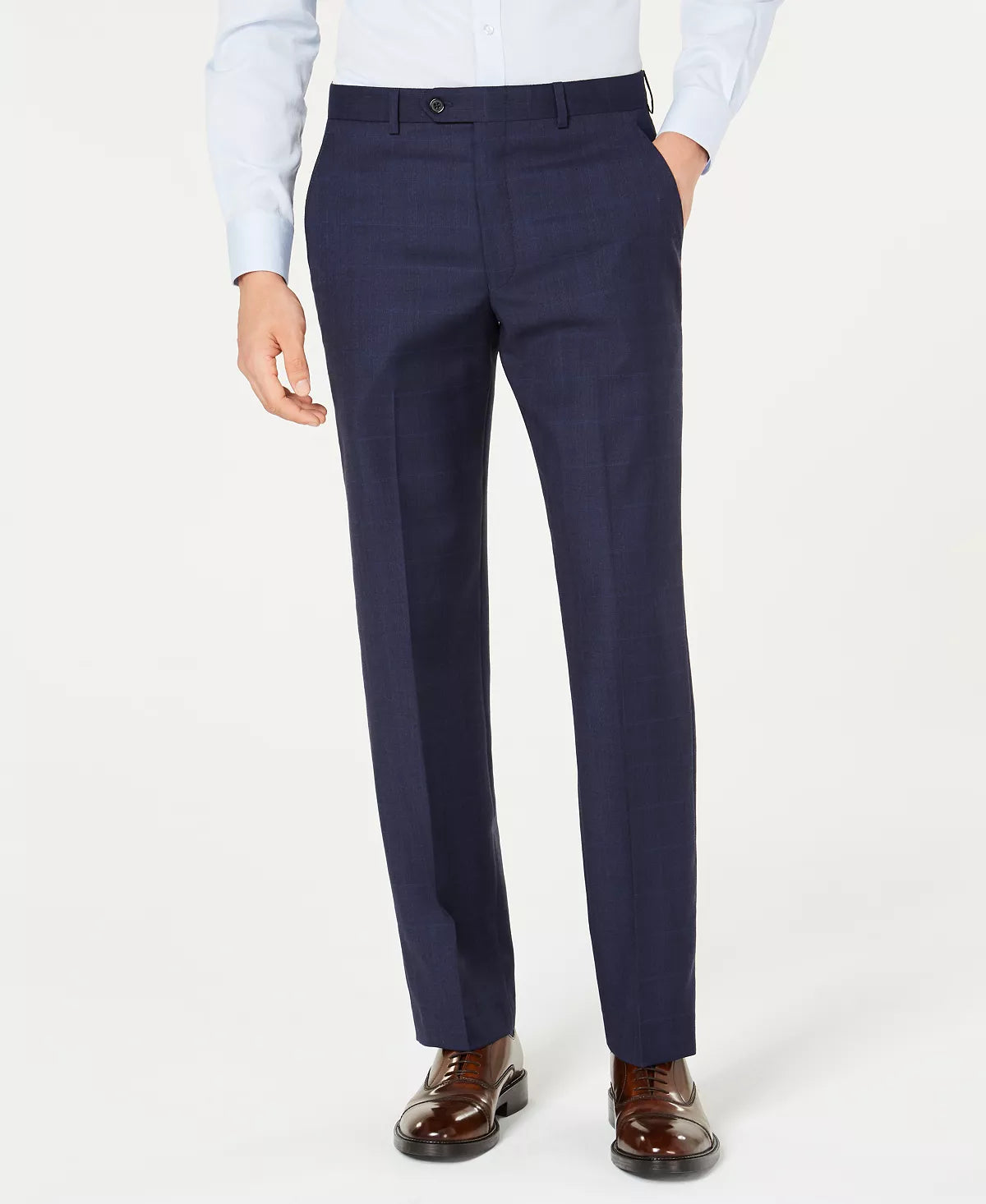 Lauren Ralph Lauren Men's Classic-Fit UltraFlex Stretch Suit Pants  Color Navy Plaid W42xL30