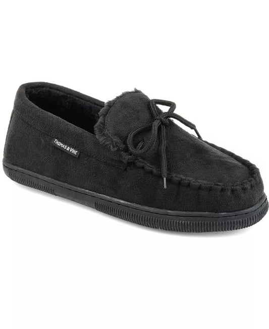 Thomas & Vine Men's Orion Moccasin Slippers  Color Black Size 12