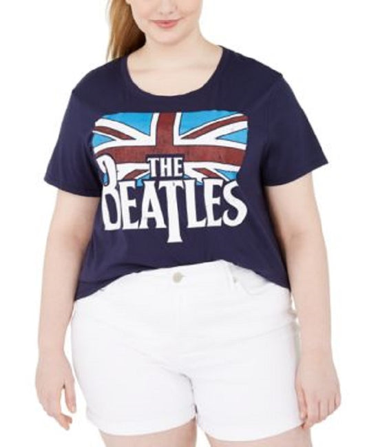 Love Tribe Women's Plus Size The Beatles T-Shirt  Color Navy Size 2X