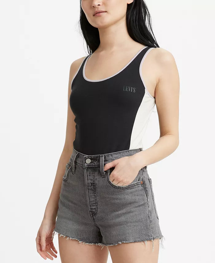 Levi's Women's Celeste Scoop-Neck Bodysuit  Color Black/Cream Size S