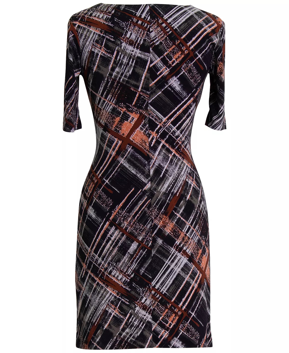 Connected Apparel Women's Petites Printed Sheath Dress Color Rust Size 8P