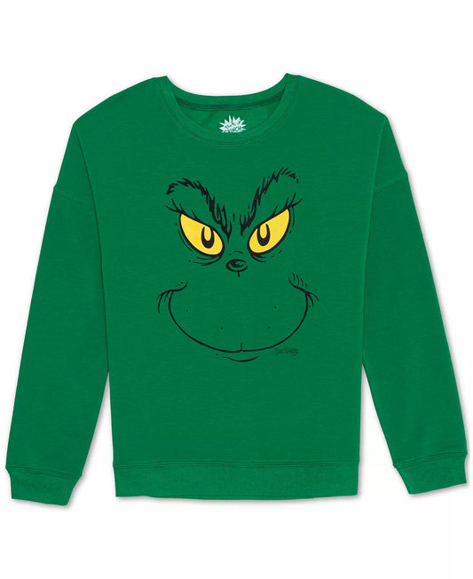 Love Tribe Juniors Grinch Crewneck Sweatshirt  Color Green Size S