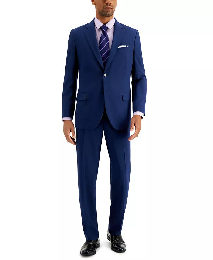 Nautica Men's Modern-Fit Bi-Stretch 2-Pc Suit  Color Blue Solid Size 50R 45 Waist