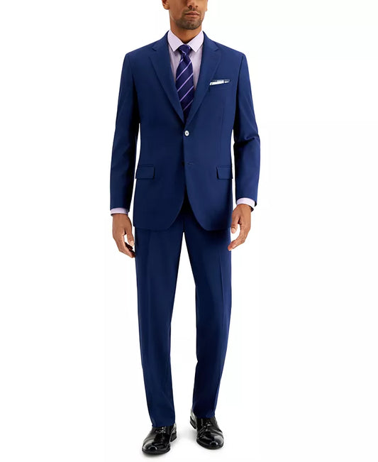 Nautica Men's Modern-Fit Bi-Stretch 2-Pc Suit  Color Blue Solid Size 52R 47 Waist