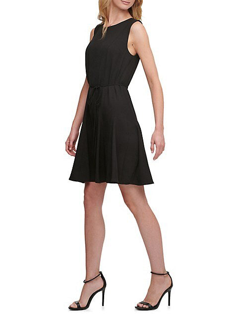 Tommy Hilfiger Belted A-Line Dress  Color Black Size 4