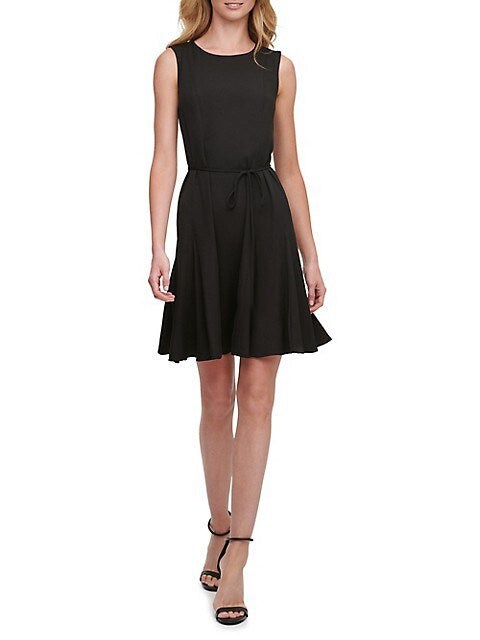 Tommy Hilfiger Belted A-Line Dress  Color Black Size 4