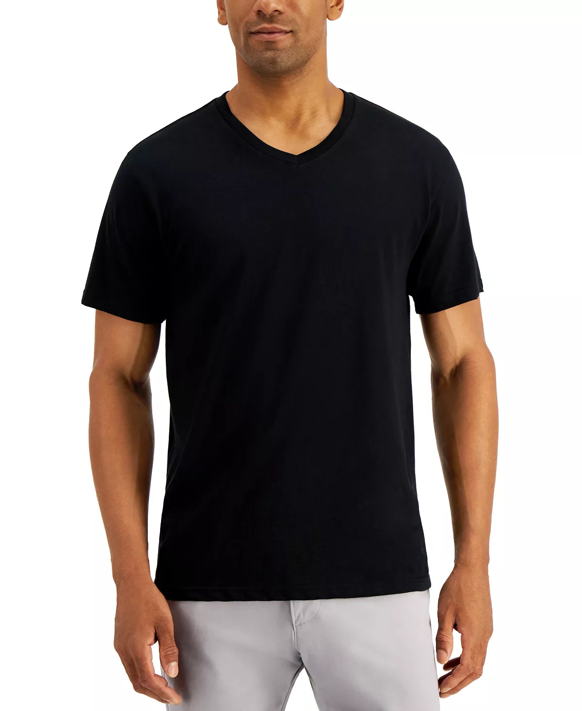 Alfani Men's Combed Cotton V-Neck T-Shirt 3-Pk  Color Black Size S