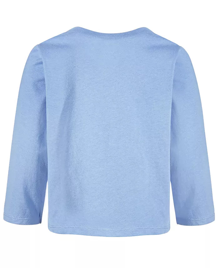 First Impressions Boys Bundled Up Fox Long-Sleeve Cotton T-Shirt  Color Washed Blue Size 18 months