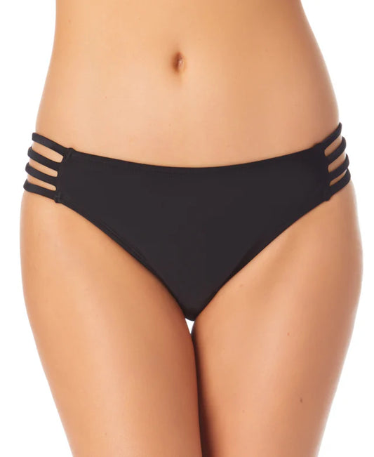 California Waves Juniors Strappy-Side Hipster Bikini Bottoms  Color Black Size XS