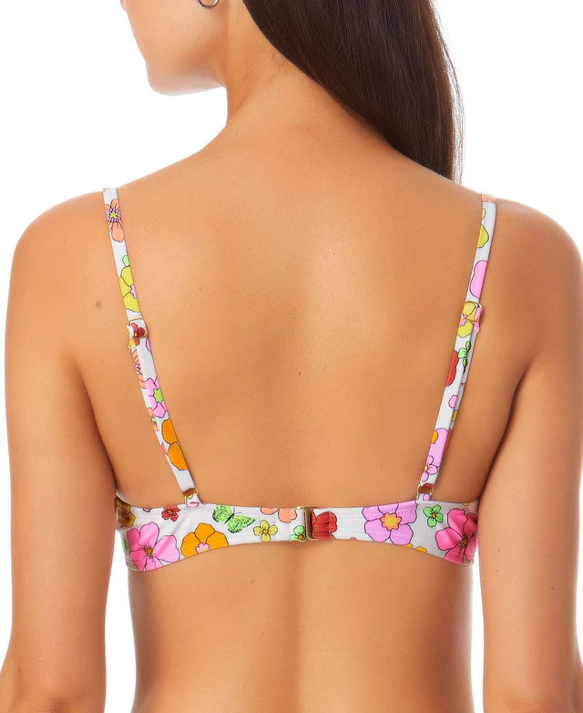 California Waves Juniors Printed Underwire Bra Bikini Top  Color Floral Print Size L