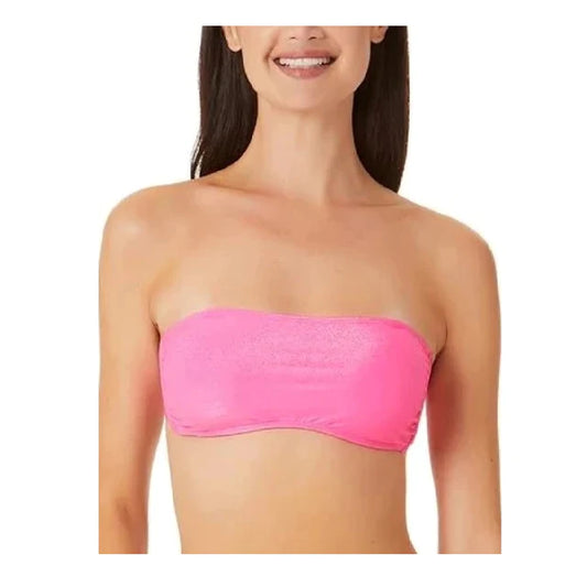 California Waves Juniors Metallic Shine Bandeau Top  Color Pink Size XL