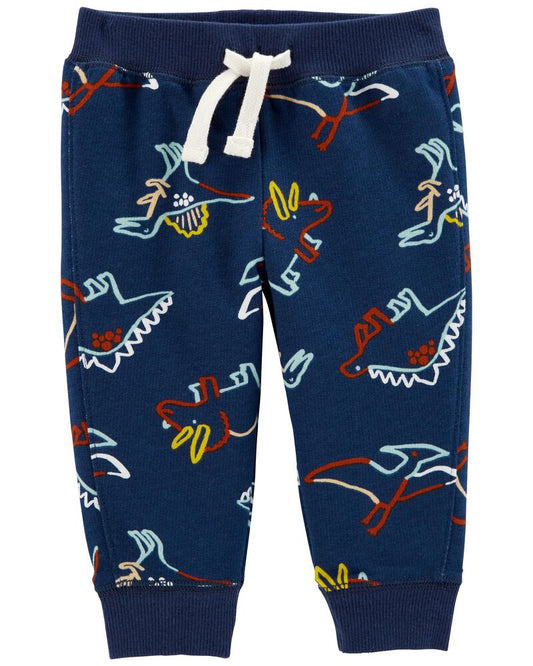 Carters Baby Boys/Girls Dinosaur Pull-On Pants  Color Navy Size 9 months