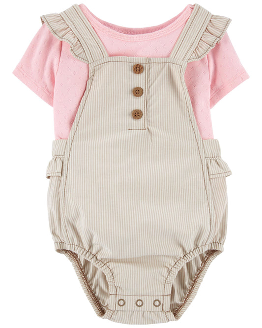 Carters Baby 2-Piece Bodysuit & Bubble Suit Set  Color Tan Size 18 months