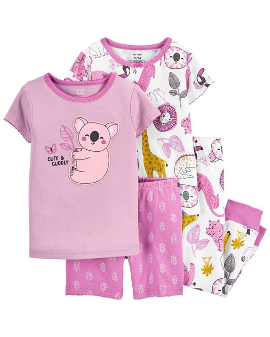 Carters Baby 4-Piece Koala 100% Snug Fit Cotton Pajamas  Color Purple Size 12 months