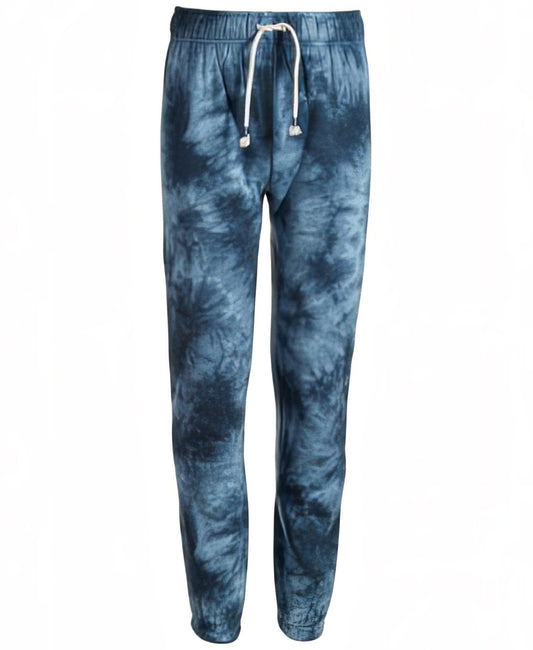 Imperial Star Big Girls Tie-Dye Fleece Jogger Pants  Color Blue Cloud Printed Tie Dye Size S