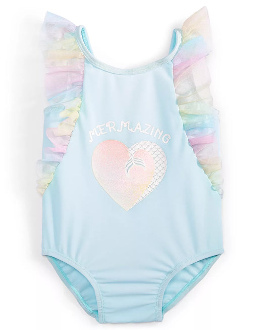 First Impressions Baby Girls Mermazing 1-Pc. Swimsuit  Color Blue Glow Size 12 months