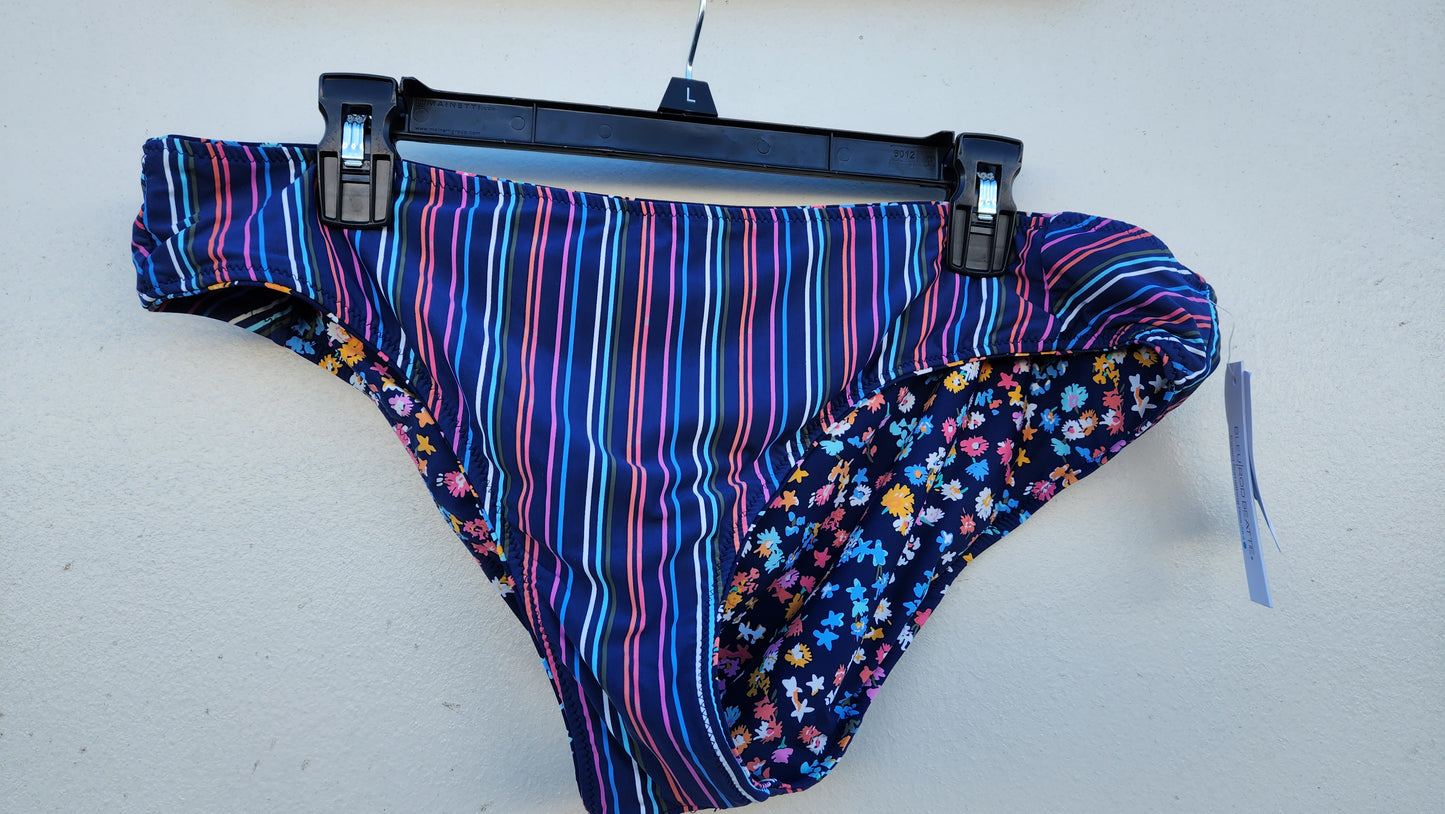 Bleu by Rod Beattie Printed Ruched Hipster Reversible Bikini Bottoms  Multicolor Size 14