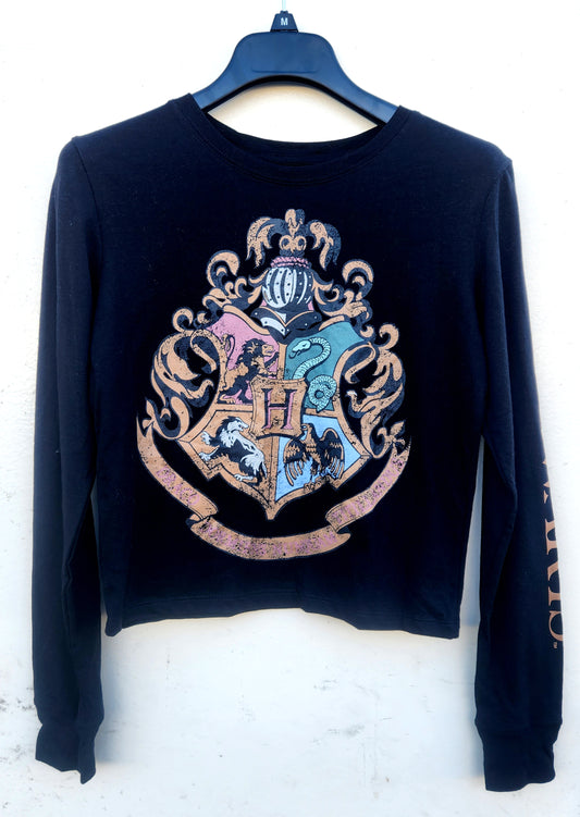 Wizarding World Juniors Harry Potter Hogwarts Crest Long Sleeve Shirt Color Black Size XS