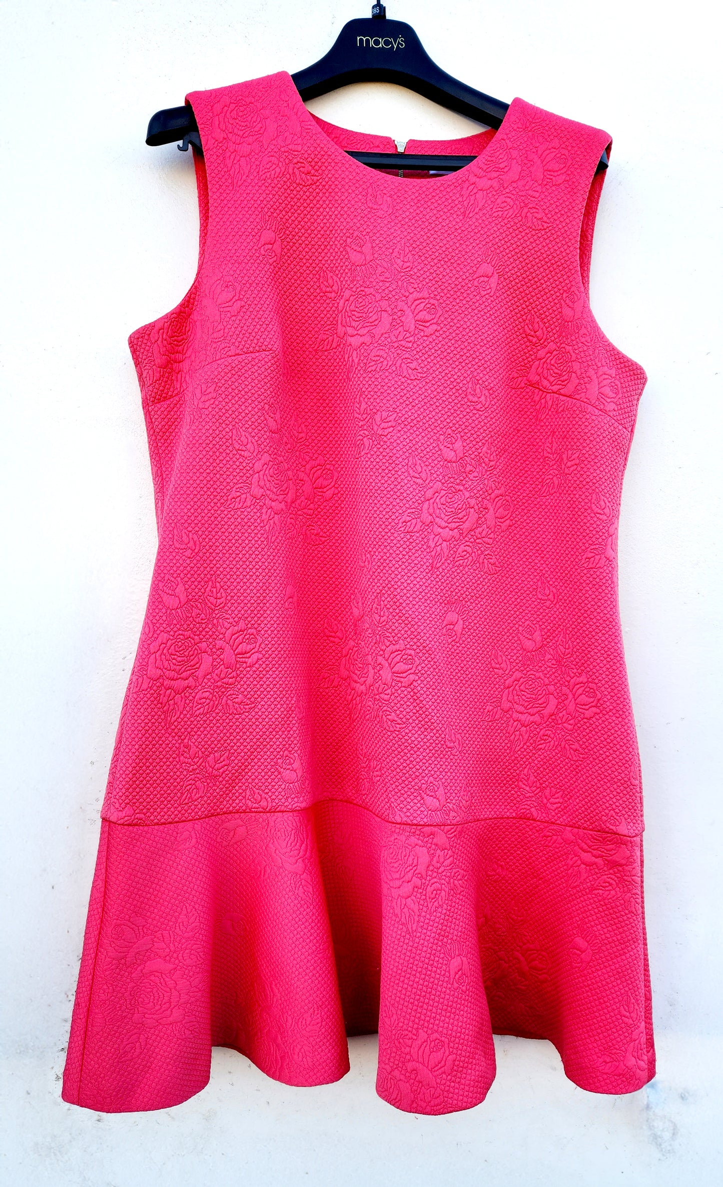 Calvin Klein Women's Sleeveless Midi Flounce Flutter Dress  Color Cerise Size 16