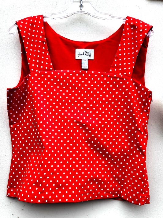 Joseph Ribkoff Women's Camisole Square Neck Top  Color Red Polka Size 14