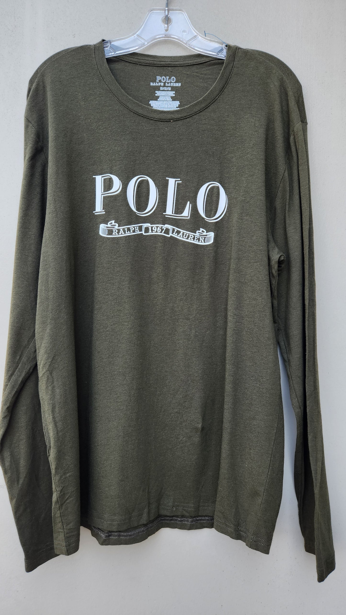 Polo Ralph Lauren Men's Embossed Waffle Long Sleeve T-Shirt  Color Mountain Green Size M