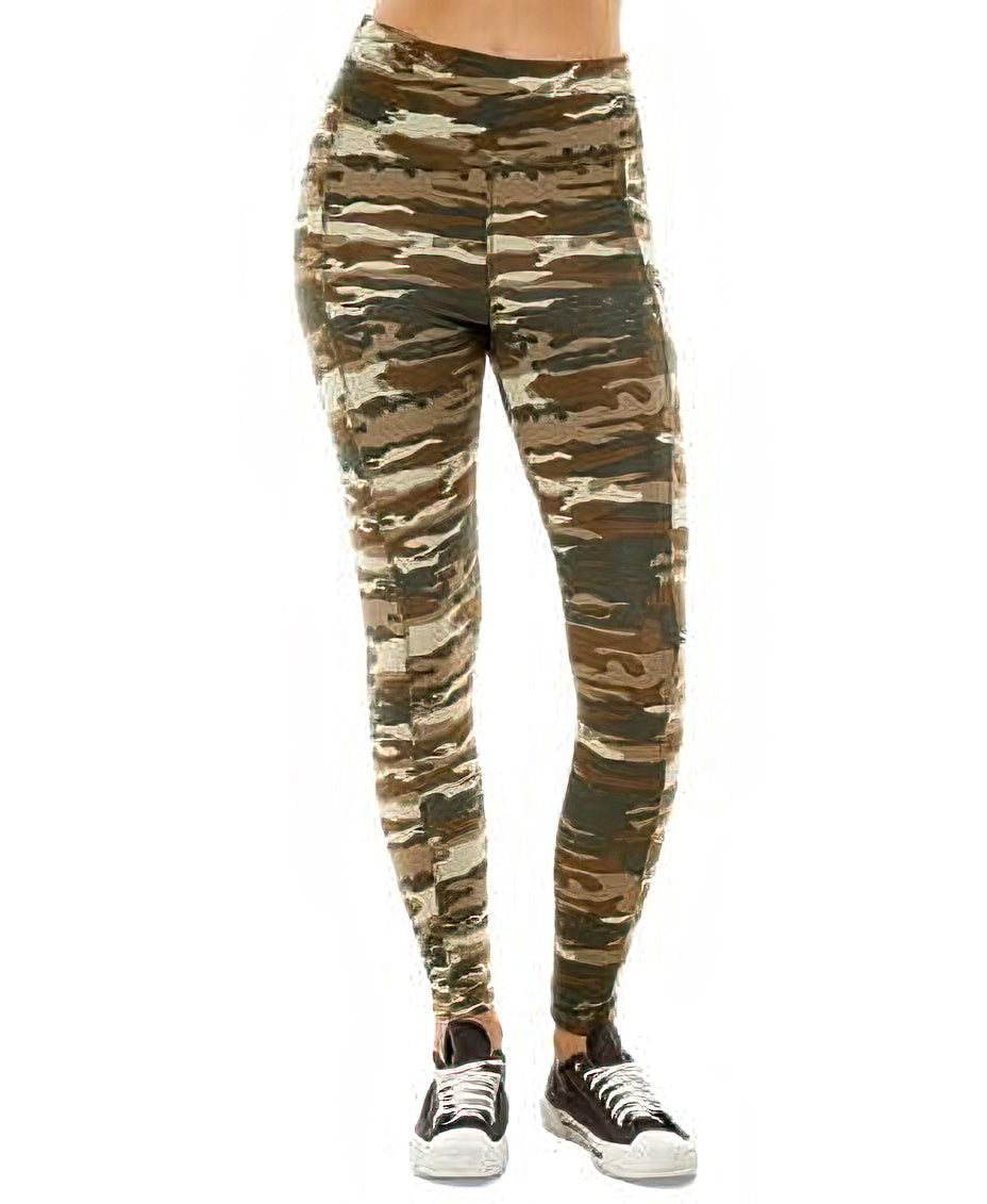 No Comment Juniors High-Rise Leggings  Color Camo Size XL