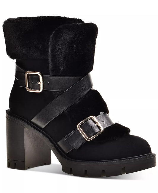 INC International Concepts Women's Bemie Buckled Booties  Color Black Size 8M