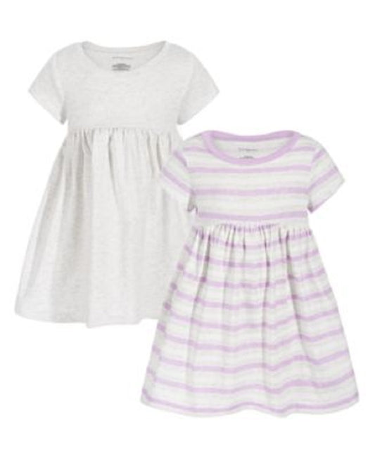 First Impressions Baby Girls 2-Pk. Barnyard Stripe Dress  Color Lilac Moon Size 24 months