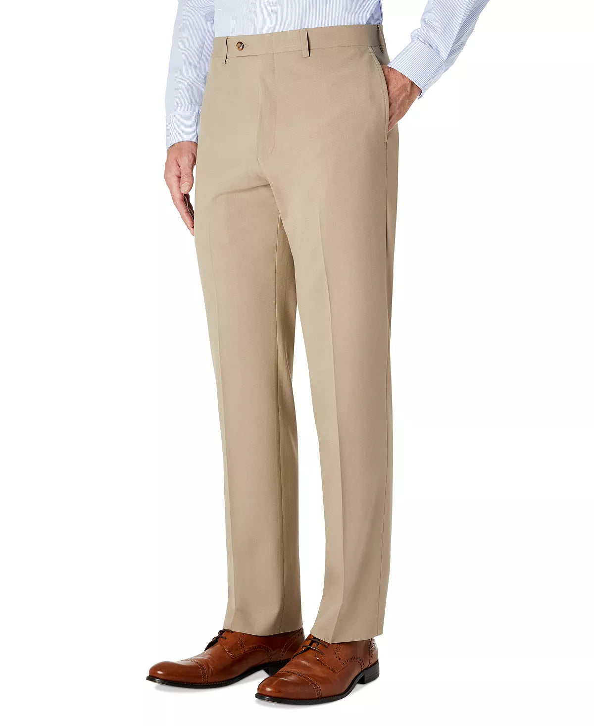 Lauren Ralph Lauren Men's Classic-Fit Solid Flat-Front Dress Pants  Color Tan Solid W36xL34