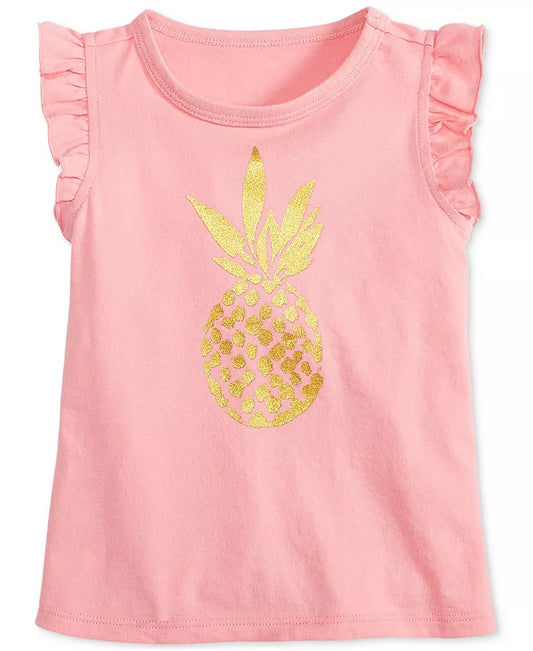 First Impressions Baby Girls Pineapple-Graphic T-Shirt  Color Coral Topaz Size 18 months