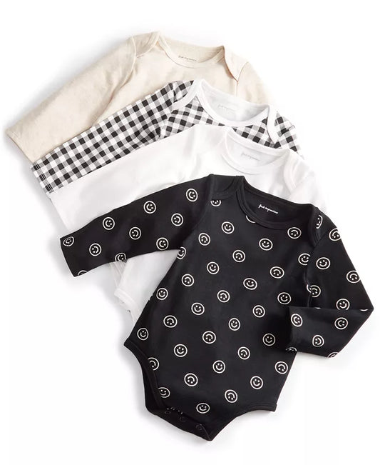 First Impressions Baby Boys/Girls Mixed Bodysuit 4-pk  Color Deep Black Size 3-6 months