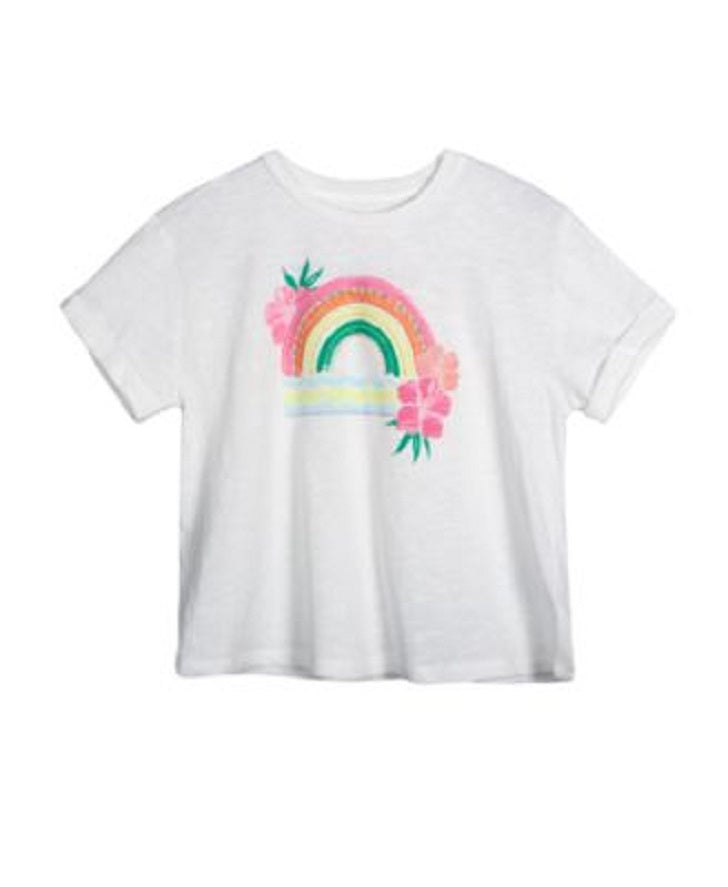 Epic Threads Girls Tropical Rainbow Graphic T-Shirt  Color Angel White Size XL (16)