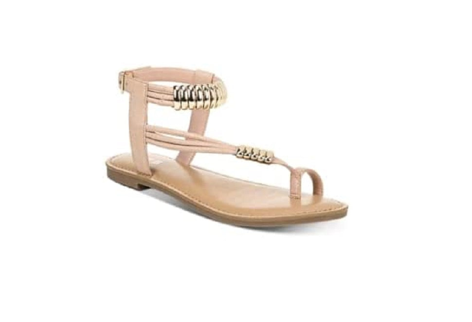 bar III Women's Vella Flat Sandals  Color Blush Snake Size 6M