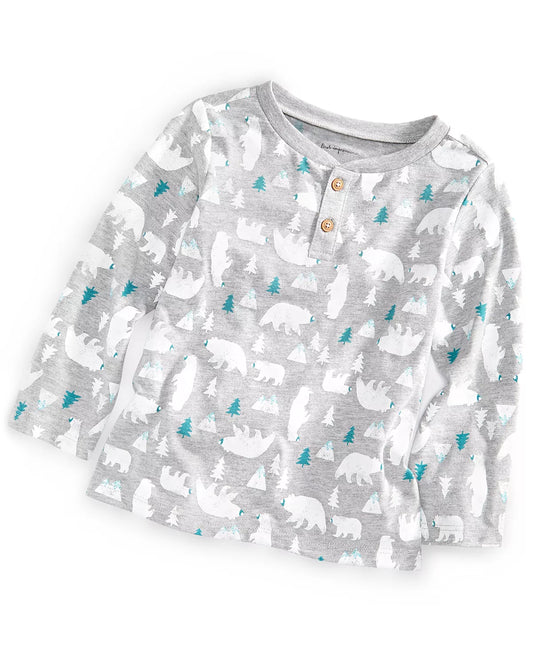 First Impressions Toddler Boys Polar Bear Party  Color Heather Sterling Size 6-9 months