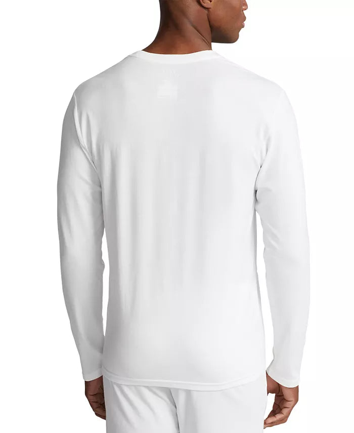 Polo Ralph Lauren Men's Logo Long Sleeve Sleep Shirt  Color White Size S