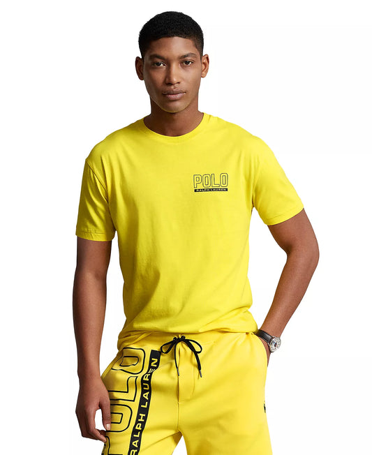 Polo Ralph Lauren Men's Classic-Fit Logo Jersey Crewneck T-Shirt  Color Lemon Crush Size XL