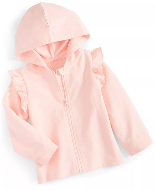 First Impressions Baby Girls Ruffled Zip Up Hoodie  Color Blush Pink Size 12 months