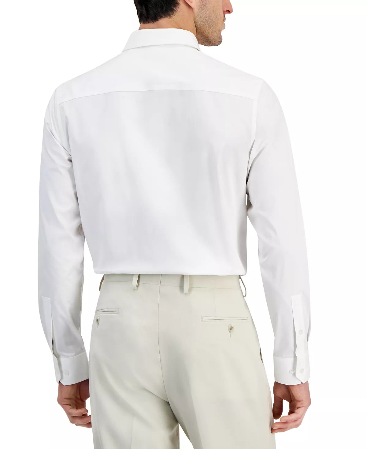 Alfani Men's Regular Fit 2-Way Stretch Dress Shirt  Color Bright White Size 14-14.5 32-33