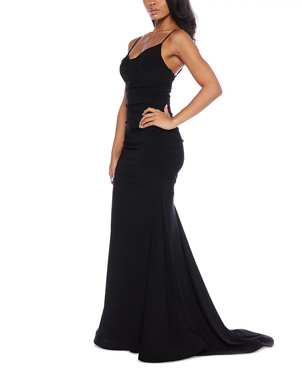 B Darlin Juniors Sweetheart-Neck Ruched Sleeveless Gown  Color Black Size 7/8