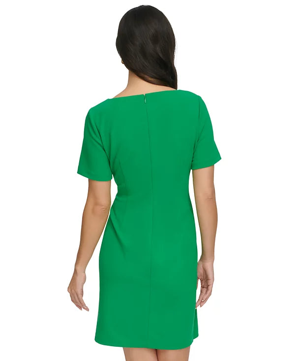 DKNY Women's Gathered-Sleeve Sheath Dress  Color Apple Green Size 8