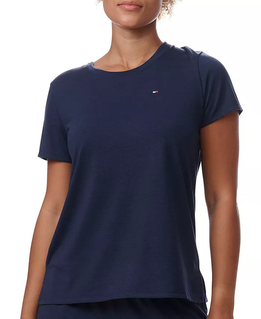 Tommy Hilfiger Women's Short-Sleeve Crewneck Sleep Tee  Sky Captain Size S