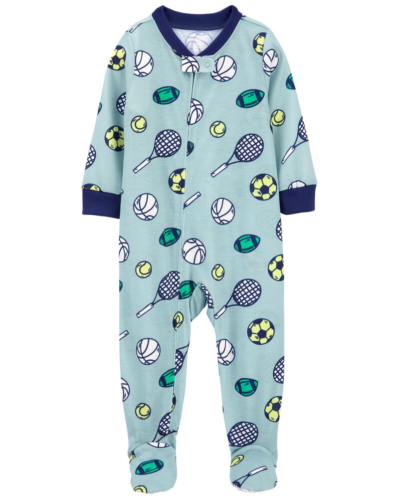 Carters Baby Boys Sports-Print Footie Pajamas  Color Blue Print 12 months